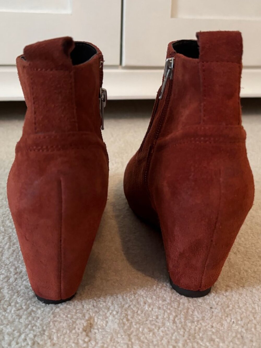 Dolce Vita Rust/Brown Suede Bootie Wedges - Picture 3 of 8